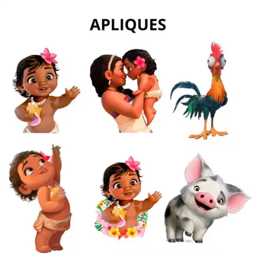 Aplique 8cm para Tubetes Moana - (para Tubete 13cm)