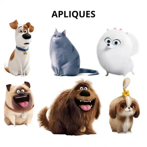 Aplique 8cm para Tubetes Pets a Vida Secreta dos Bichos -