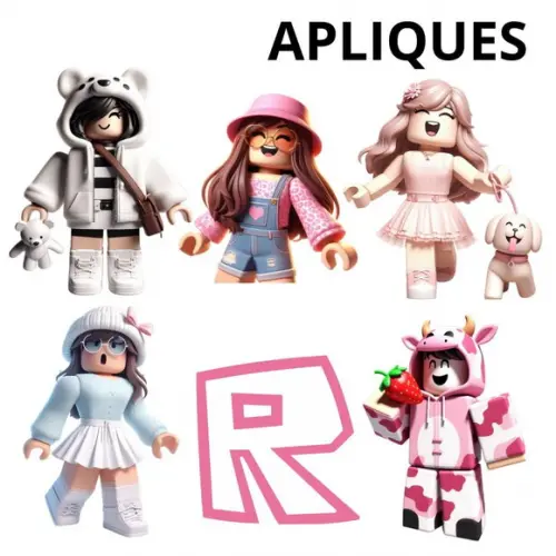 Aplique 8cm para Tubetes Roblox Menina- (para Tubete 13cm)