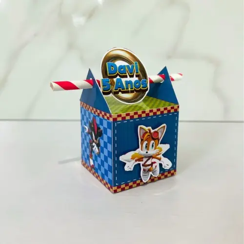 Caixa Canudo 3d Sonic