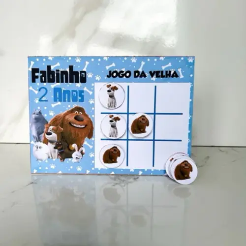 Jogo da Velha - Lembrancinha Pets a Vida Secreta dos Bichos