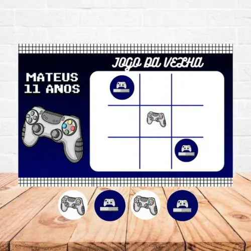 Jogo da Velha - Lembrancinha Vídeo Game Azul