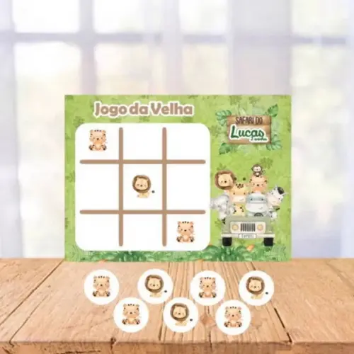 Jogo da Velha Personalizado Safari Menino Lembrancinha