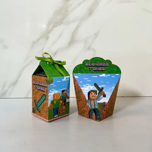 Kit 25 Caixas Personalizadas Minecraft Básicas