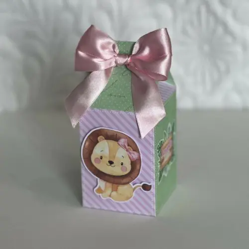 Kit 25 Caixas Personalizadas Safari Baby Aquarela Rosa