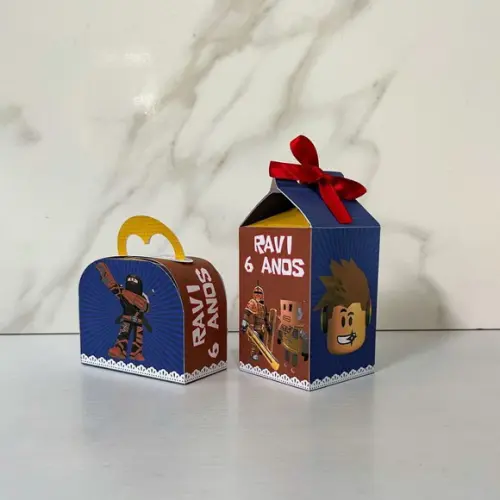 Kit 25 Caixas Personalizadas Roblox Menino Básicas