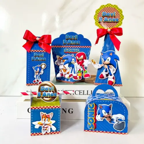 Kit 25 Caixas Personalizadas Sonic