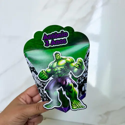 Kit 40 Caixas Lembrancinha Personalizada Hulk Semi Luxo