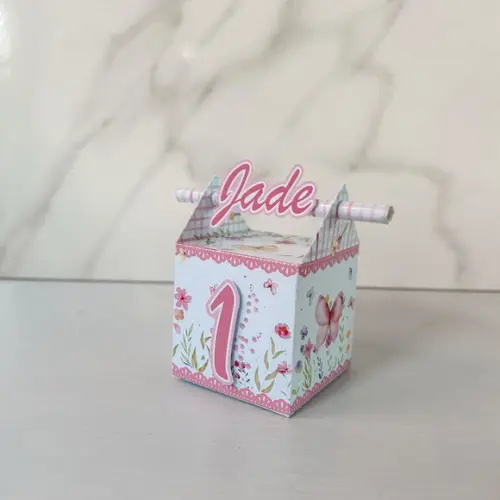 Kit 50 Caixas Personalizadas Jardim das Borboletas Luxo