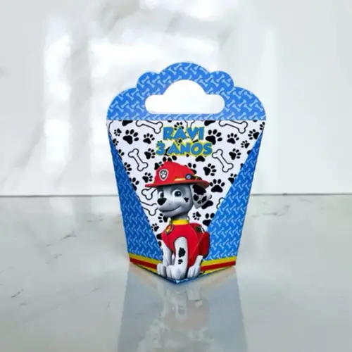 Kit 50 Caixas Personalizadas Patrulha Canina Menino Básicas