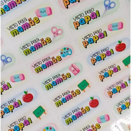 Kit Etiquetas Escolares 100 Unidades Visto pela Mamãe