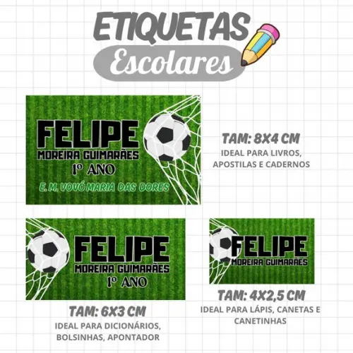 Kit Etiquetas Escolares 88 Unidades Masculinas