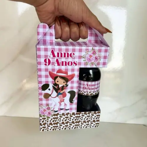 Maletinha Porta Refri Personalizada Boiadeira Lembrancinhas