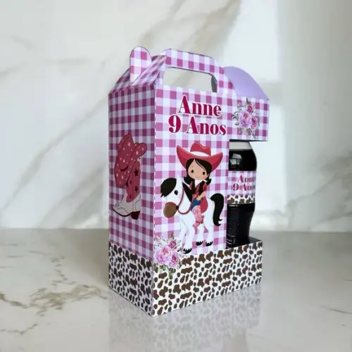 Maletinha Porta Refri Personalizada Boiadeira Lembrancinhas