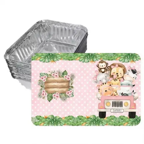 Marmitinha Safari Baby Aquarela Menina Personalizada 220g