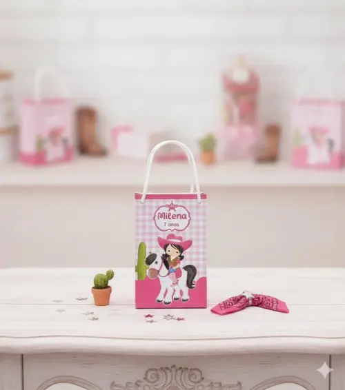Sacolinha P Vertical Personalizada Boiadeira Lembrancinhas