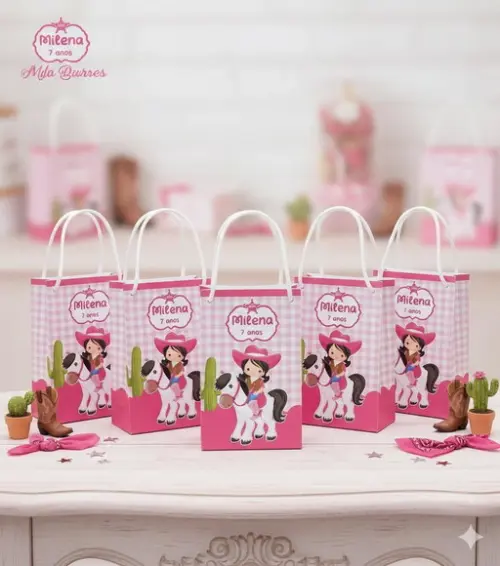 Sacolinha P Vertical Personalizada Boiadeira Lembrancinhas