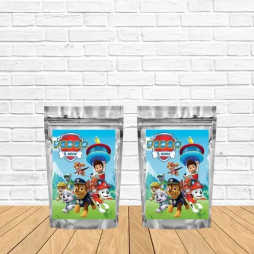 Saquinho Metalizado m 12x20 Patrulha Canina Lembrancinha