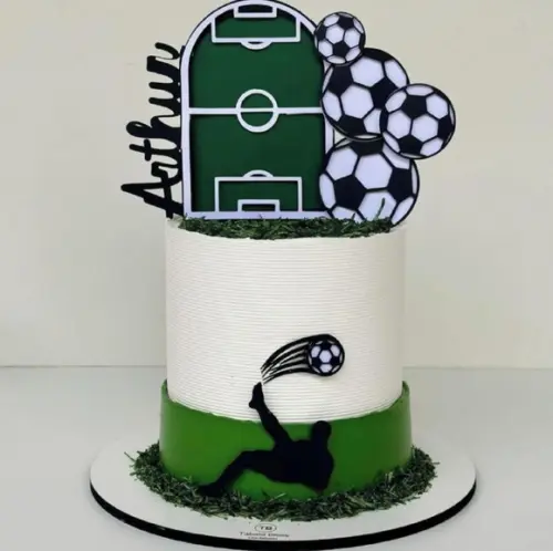 Topo Luxo de Bolo Futebol Personalizado para Festa