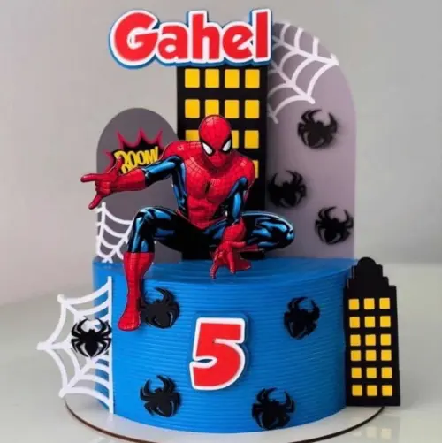 Topo Luxo de Bolo Homem Aranha Personalizado para Festa