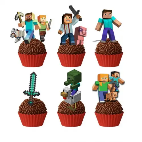 Topper Docinho Minecraft- 4cm