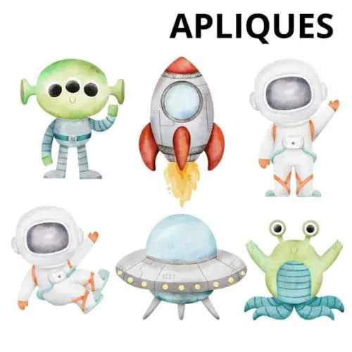 Aplique 8cm para Tubetes Astronauta- (para Tubete 13cm)