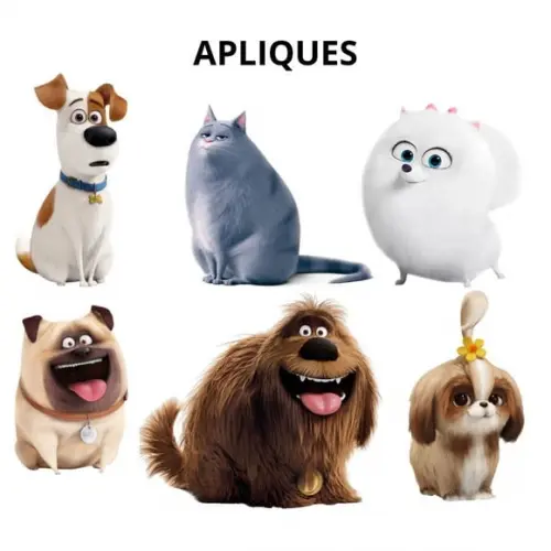 Aplique 8cm para Tubetes Pets a Vida Secreta dos Bichos -