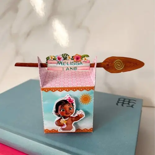 Caixa Canudo 3d Moana Baby