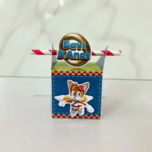 Caixa Canudo 3d Sonic