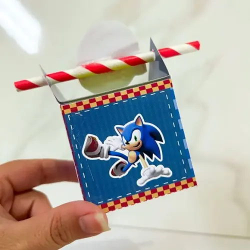 Caixa Canudo 3d Sonic