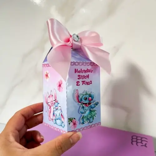 Caixa Milk 3d Stitch e Angel