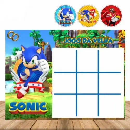 Jogo da Velha - Lembrancinha Tema Sonic
