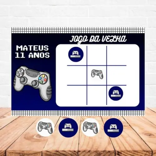 Jogo da Velha - Lembrancinha Vídeo Game Azul