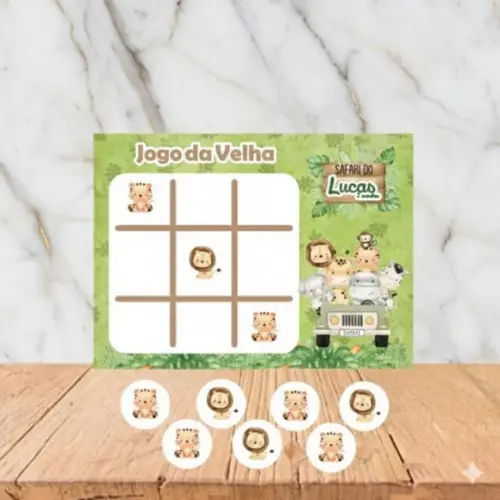 Jogo da Velha Personalizado Safari Menino Lembrancinha