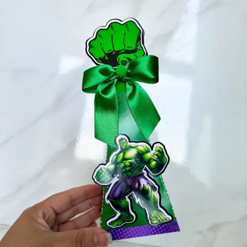 Kit 20 Caixas Lembrancinha Personalizada Hulk Semi Luxo