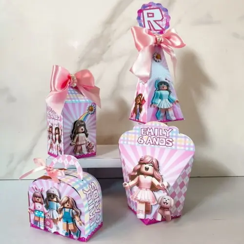 Kit 20 Caixas Lembrancinha Personalizada Roblox Semi Luxo