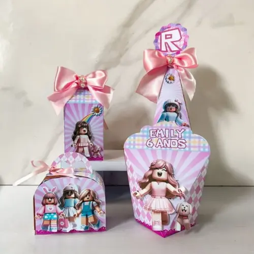 Kit 20 Caixas Lembrancinha Personalizada Roblox Semi Luxo