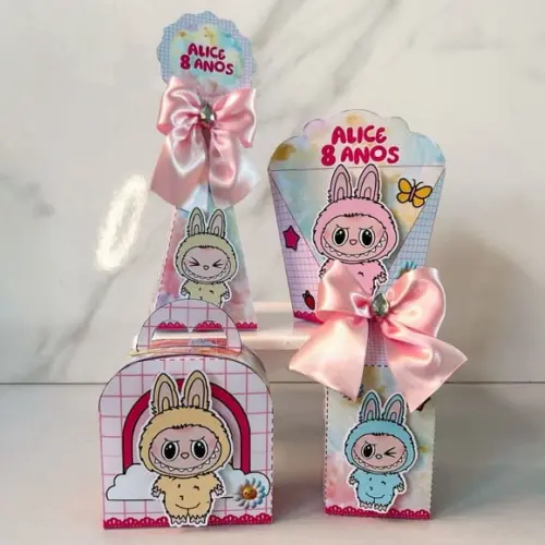 Kit 20 Caixas Lembrancinhas Personalizadas Labubu