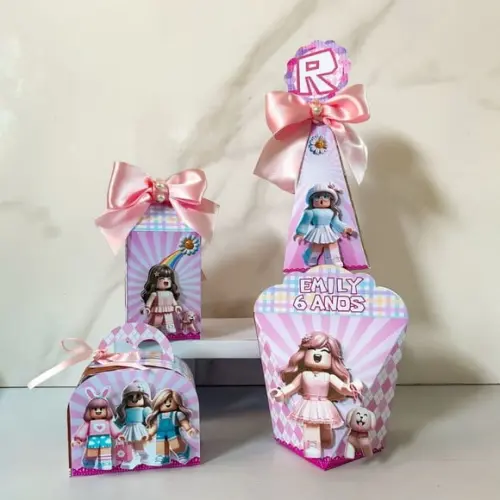 Kit 20 Caixas Lembrancinha Personalizada Roblox Semi Luxo