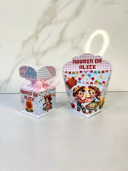 Kit 20 Personalizados Festa Junina Arraial Charraiá Menina