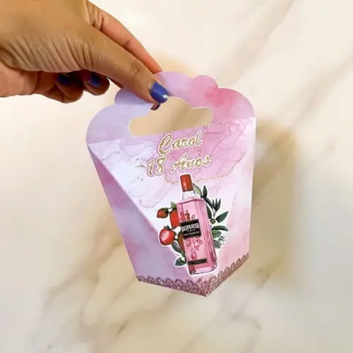 Kit 25 Caixas Personalizadas Gin Rosa Básicas