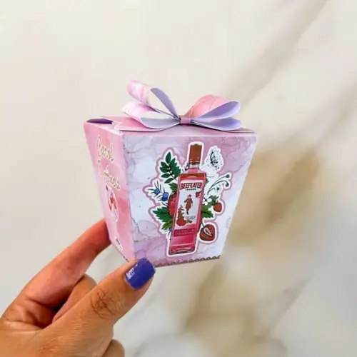 Kit 25 Caixas Personalizadas Gin Rosa Básicas