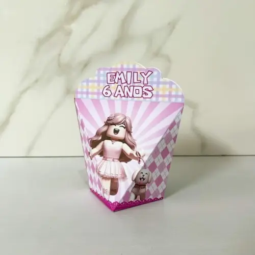 Kit 25 Caixas Personalizadas Roblox Menina Básicas