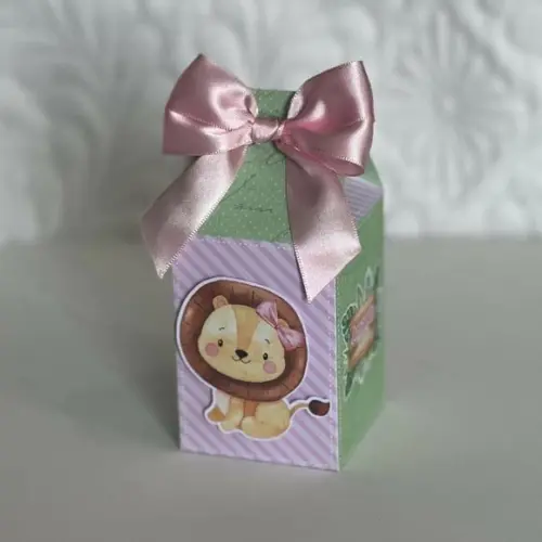 Kit 25 Caixas Personalizadas Safari Baby Aquarela Rosa