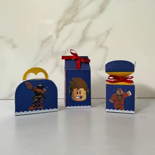 Kit 25 Caixas Personalizadas Roblox Menino Básicas