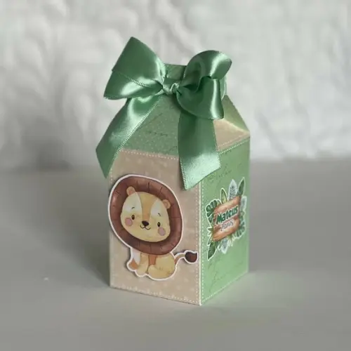 Kit 25 Caixas Personalizadas Safari Baby Aquarela Verde