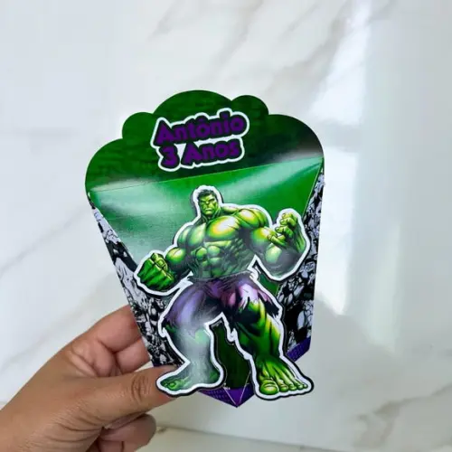 Kit 40 Caixas Lembrancinha Personalizada Hulk Semi Luxo