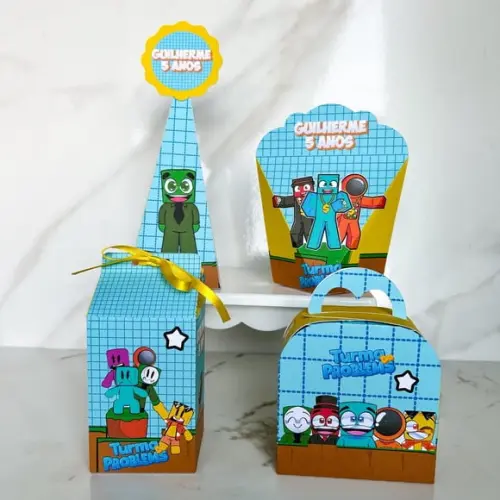 Kit 40 Caixas Personalizadas Turma do Problems Básicas
