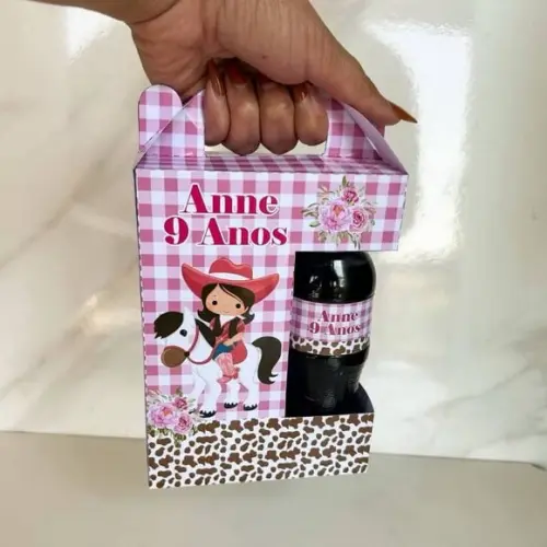 Maletinha Porta Refri Personalizada Boiadeira Lembrancinhas