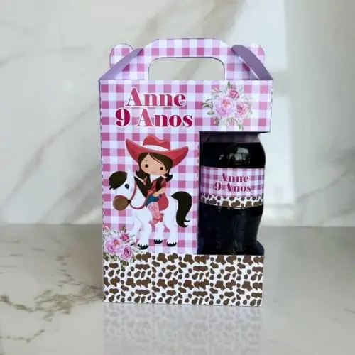 Maletinha Porta Refri Personalizada Boiadeira Lembrancinhas
